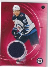 25/26 UD SP GAME USED COLE PERFETTI RED BASE JERSEY #130