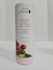 100% Pure Coffee Bean Caffeine Eye Cream 1 fl oz Dark Circles & Puffines NIB