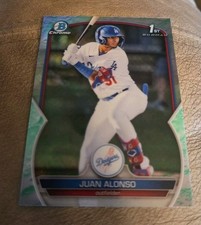 2023 Bowman Juan Alonso BCP-137 Chrome Lunar Glow Refractor Los Angeles Dodgers