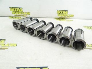 LOT OF 7 HARDINGE 5C COLLETS 1 1/64" TO 1 1/8" SIZE RANGE