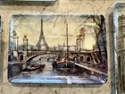 Vintage Paris Eiffel Tower Melamine Souvenir Trinket Dish Made In Italy Set of 6 — photo 6