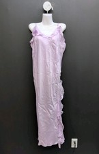 Victoria Secret Dream Angels Silky Flutter Ruffled Long Slip XL Delicate Violet