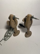 Vintage Film Rewind Pair Gray 8mm 16mm Movie Reel Rewinder w/ Clamps