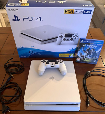 Sony PlayStation 4 Slim 500GB Weiß + Controller + Spiel (fast neuwertig)