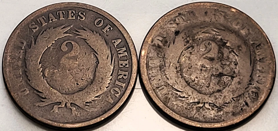 A PAIR (2) OF US TWO CENT PIECES! "AMERICA'S RARE 19th CENTURY COINS! - Image 2 of 4