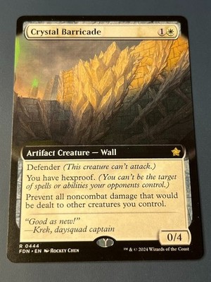 1x BORDERLESS CRYSTAL BARRICADE - Foundation - MTG - Magic the Gathering