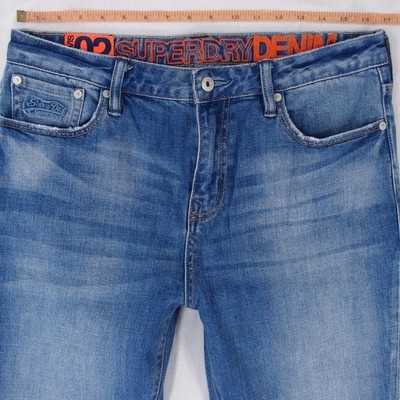 Herrens SuperDry 02 TRAVIS Slim Skinny Elasthan Blau Jeans W32 L32