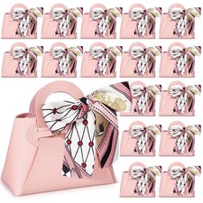 18 Pcs PU Leather Purse Gift Bags with Handles Ribbon Purse Party Favor Bags ...