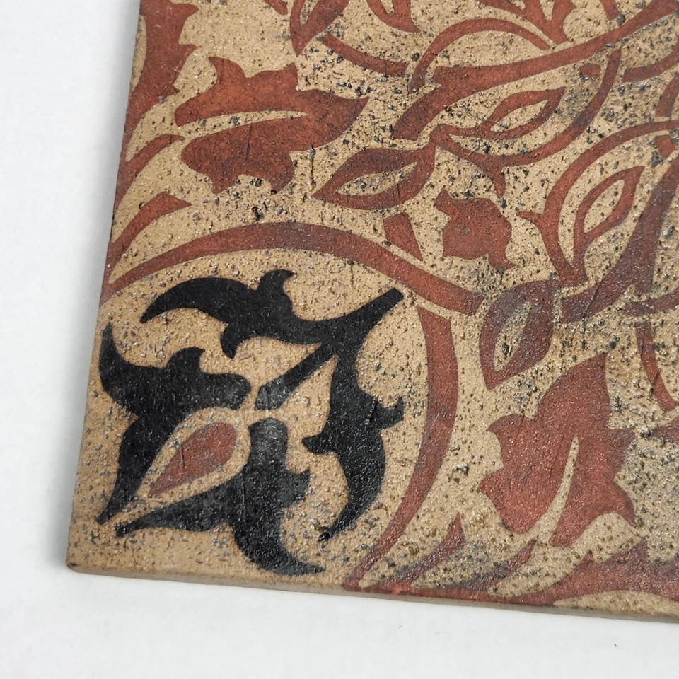 Juego de 4 azulejos Pratt & Larson Tile Company artesanías florales encáusticas Foto 3 de 4