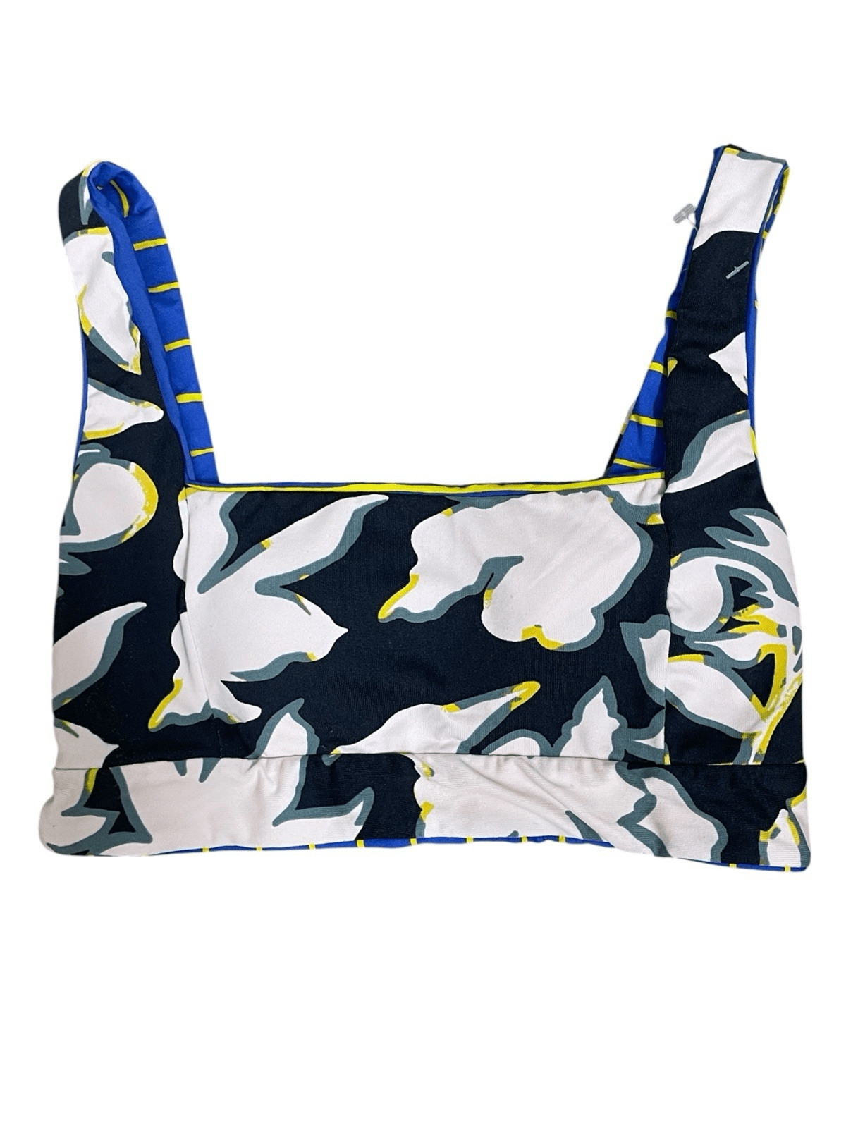 Maaji Reversible Bikini Top Blue Stripe Floral 2-in-1 Swim Size S