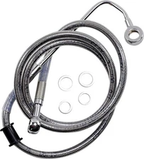 Drag Specialties 1741-5758 Extended Stainless Steel Front Brake Line Kit-Clear