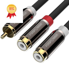 FosPower Y Adapter 8 inch 1 RCA Male to 2 Female 1 Male 2 Female
