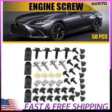 50PCS Under Cover Underbody Clips Engine Mudguard Screws Shield Fit Toyota Lexus