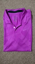 Nike Golf Dri-Fit Performance Polo Shirt Standard Fit Mens Size L Purple Black