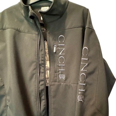 Cinch Mens XL Softshell Jacket Full Zip Brown Western Rodeo USCPA 2014 Logo