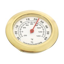 1.5" Mini Indoor Outdoor Thermometer  C/ F Temperature Monitor Gauge Gold