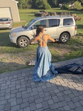 Envious Couture Prom by Karishma Creations Blue Glitter Prom Dress Size 2