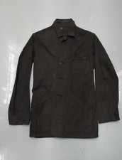 True Vintage 1940s French Jacket Workwear Chore Coat Black Buttons