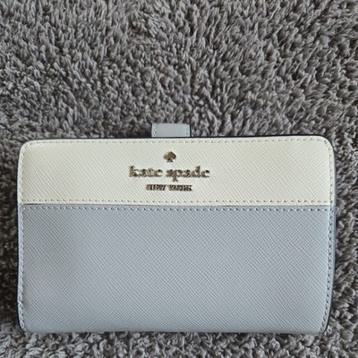 Kate Spade New York - Beige Gray  Medium Compact Bifold Coin Card Wallet