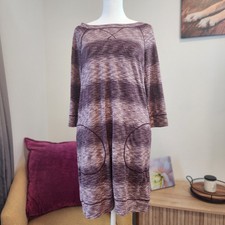 MAX STUDIO Women's Small Long Sleeve Tight Knit Purple Sweater Dress Pockets