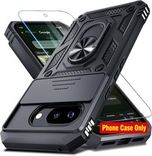Case for Google Pixel 10A with Slide Camera Lens Cover, Screen Protector, Kickst