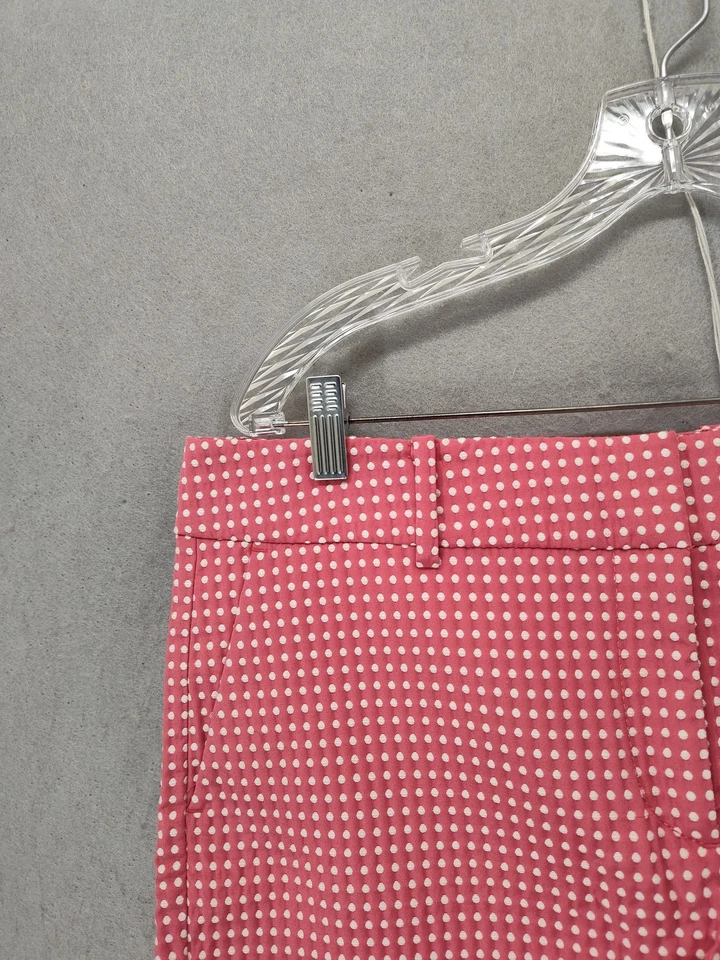 Pantalones Cortos Ann Taylor Para Mujer 12 Rosa Lunares Dobladillo Festoneado Bolsillos A Medida Verano Foto 2 de 4