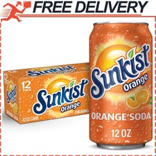 Sunkist Orange Soda, Gluten Free, 12 fl oz cans, 12 pack