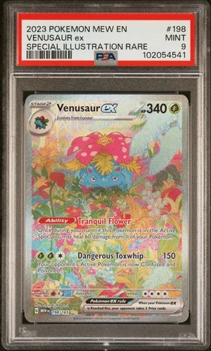 2023 POKEMON MEW EN-151 SPECIAL ILLUSTRATION RARE #198 VENUSAUR EX PSA 9