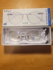 ONLY EYEWEAR "THE BROWSER" 2.50 Blue Light Blocking Lens Reading Glasses Clear