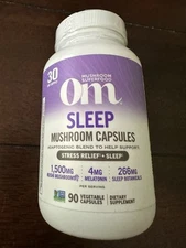 Om Mushroom Superfood Sleep Capsules 90 Count Melatonin Reishi L Theanine - 2026