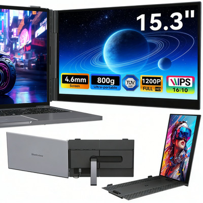 Blackview 15.3'' 1200P FHD Laptop Screen Extender Portable Monitor 300cd/m² USB-C