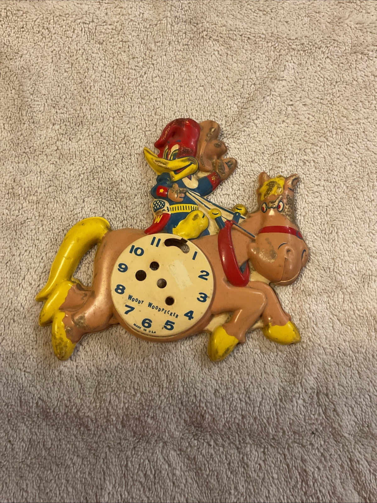 Antique Woody Woodpecker Clock 1959 As Is / Parts