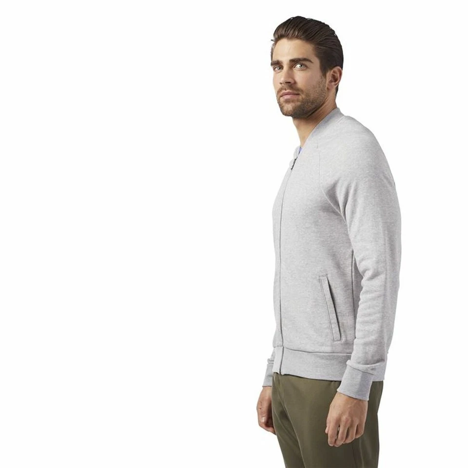 Chaqueta Deportiva para Hombre Reebok Bomber Retro Gris - Imagen 4 de 4