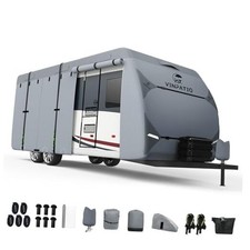 Heavy Duty RV  Trailer Cover - 7 Fits 20-22FT Travel Trailer Cover Grey 