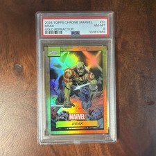 2024 Topps Chrome Marvel Drax Gold Refractor /50 #91 True Gold PSA 8