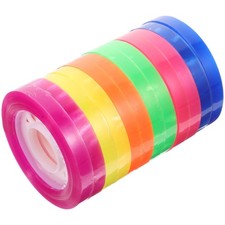 12 Rolls Colorful Clear Tape Decorative Adhesive for Scrapbook and Gift Wrapping