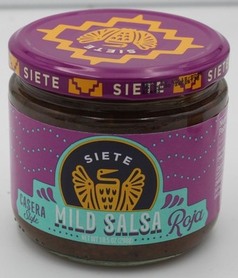 Siete Mild Salsa Roja 10.5 oz Jar Casera Style Mexican Salsa BB 12/2026