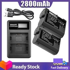 2 batterie 2800 mAh EN-EL15 + doppio caricabatterie per Nikon D7000 D7100 D7200 D750 D800 A