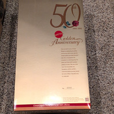 Mattel Golden Anniversary Barbie Porcelain Doll 1995 MPN 14479-9993 12in