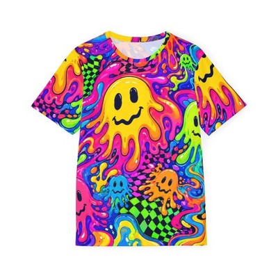 Neon Melting Ghosts Jersey | Psychedelic All-Over Print Rave, Festivals Unisex