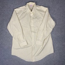 Brooks Brothers Madison Non Iron Dress Shirt Mens 16 1/2 33 Plaid Supima Cotton