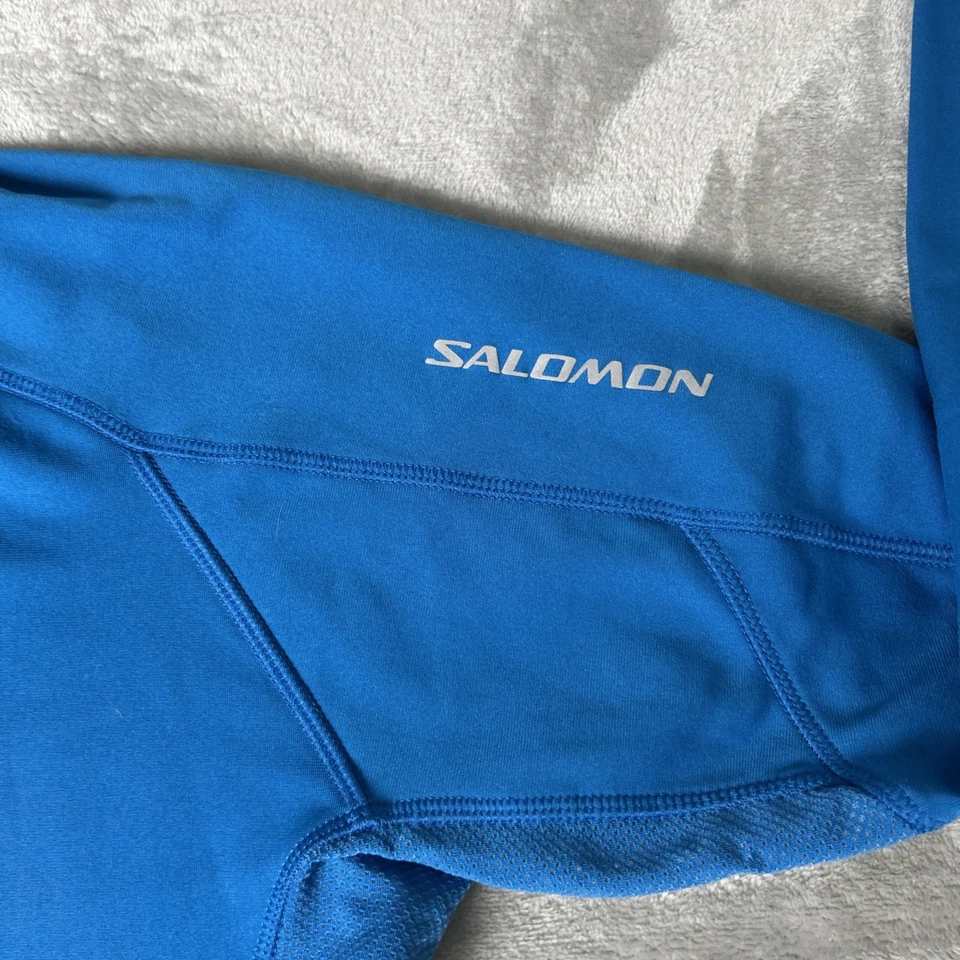 Salomon Shirt Mens XL Long Sleeve Performance Blue Athletic Outdoor Running Top - Image 2 of 4