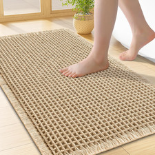Waffle Bath Mat 24X17, Extra Soft Absorbent Bathroom Rugs, Non Slip Machine Wash