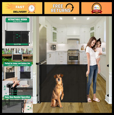 55" Retractable Baby Gate  Dog Gate - Indoor/Outdoor, Child Safety for Stairs 