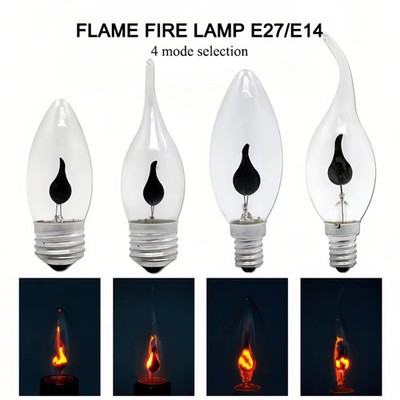 2X Ruiandsion Flicker Flame Light Bulbs LED Flame Effect Lamp Decor E14/E27 220V