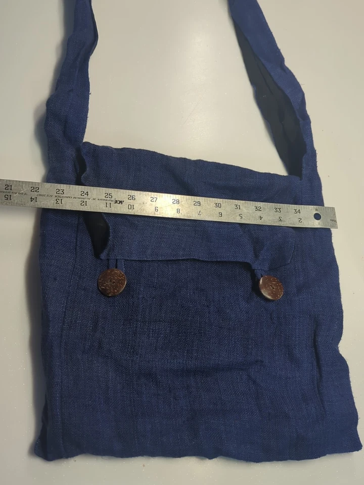 De Colección Natural 100% Cáñamo Libre de THC Boho Bandolera Cartera de Hombro Bolso para Laptop Shabby Foto 4 de 4