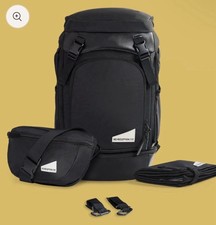 No Reception Club Diaper Backpack Black Travel Bag with Accessories