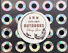 Flat Fishing Lure Eyes, Holographic SILVER 8mm (5/16") 100/pk, Fly Tying, Jigs