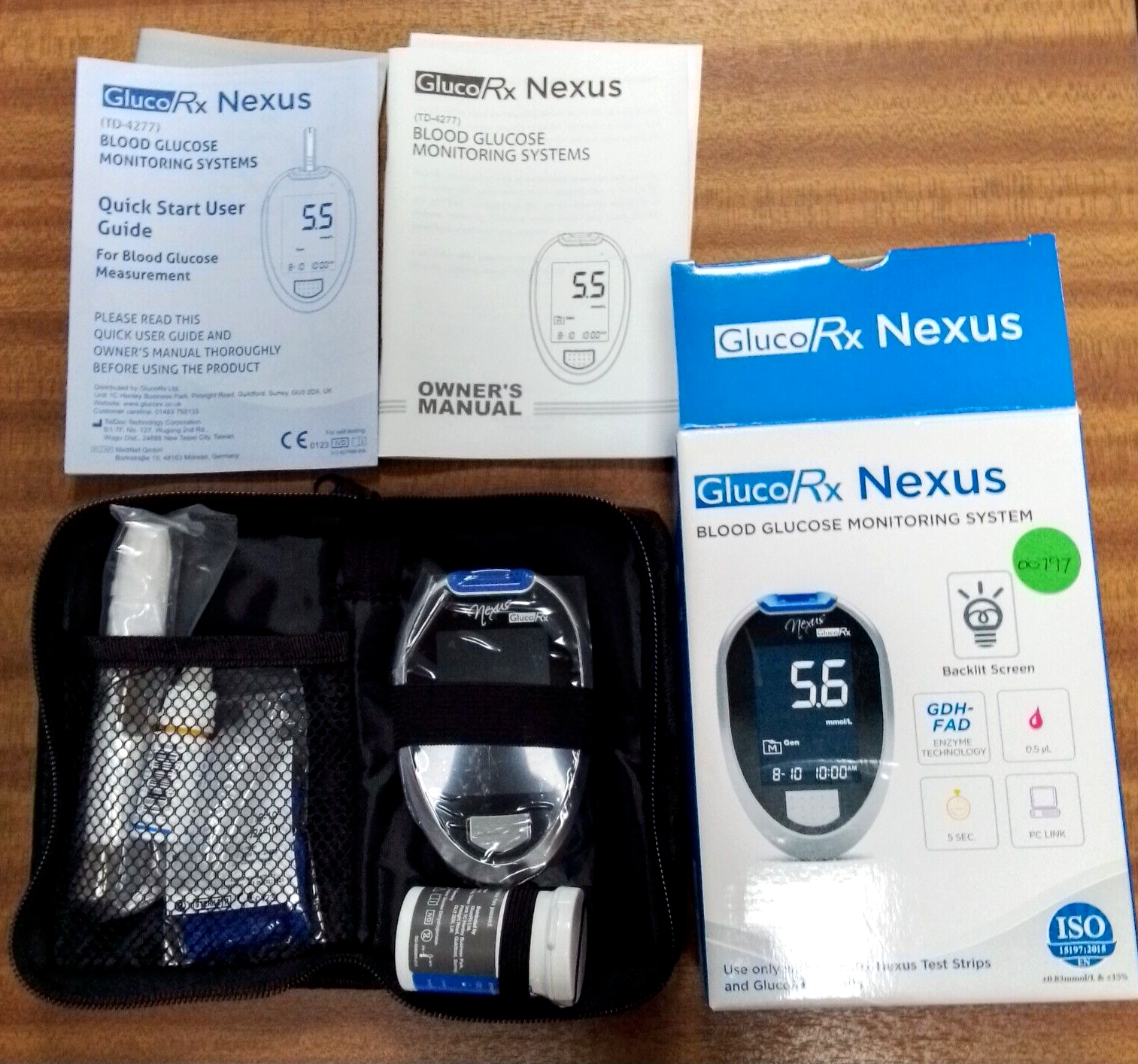 GlucoRx Nexus Blood Glucose Meter with Test Strips