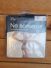 No Nonsense Almost Bare American Pantyhose Sheer Nylon Tights - Black M/L